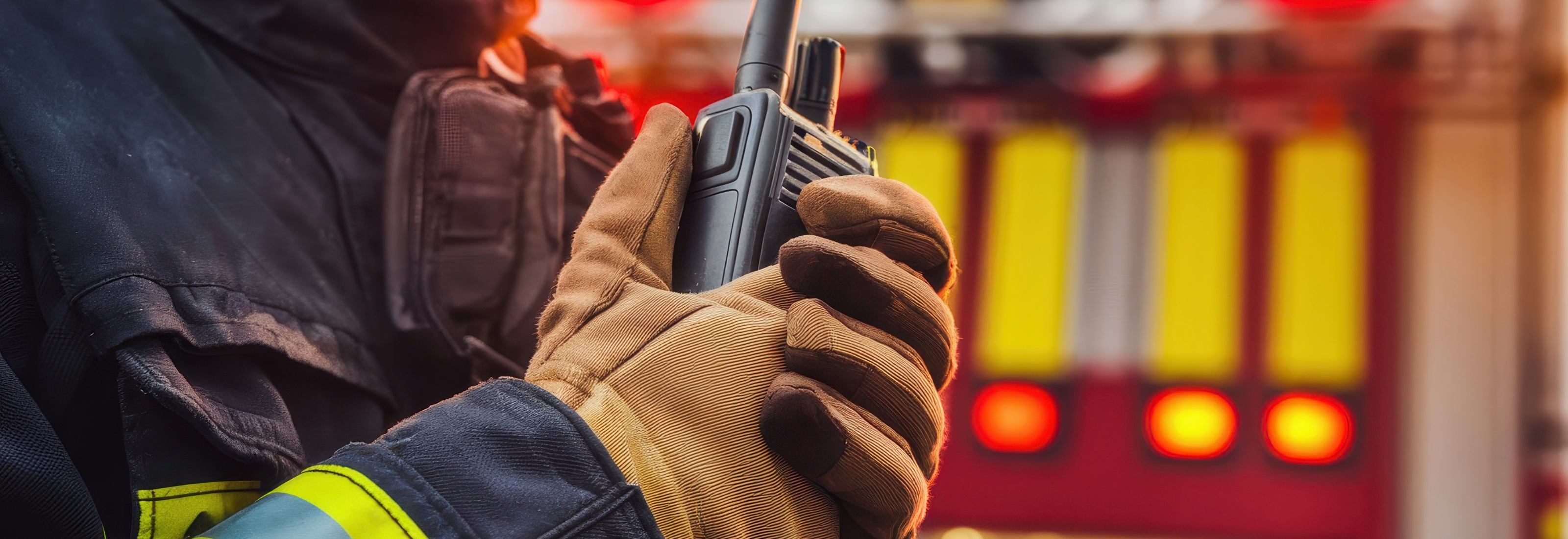 Formstøpte ørepropper til samband og intercom. Brannmann med radio.